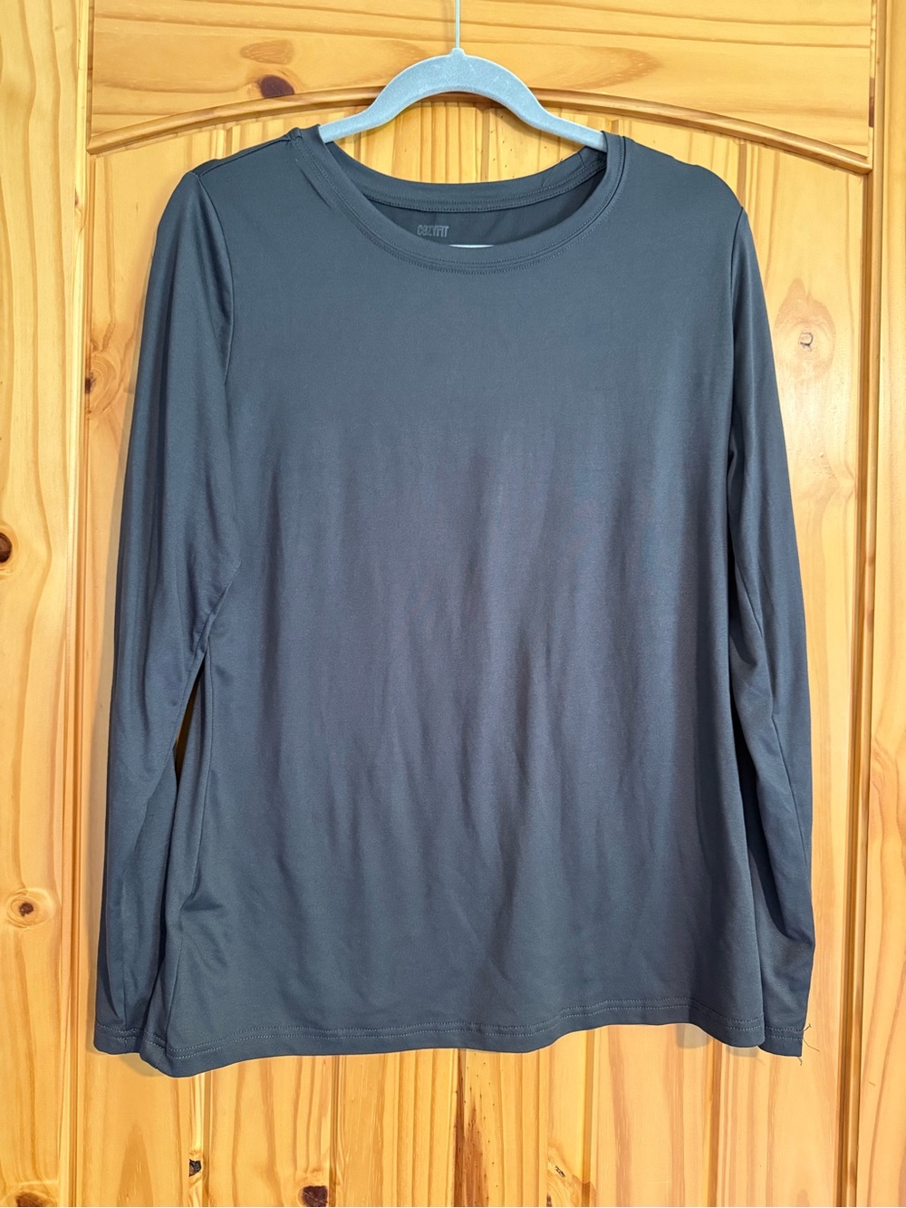 Basic Long Sleeve Crewneck Underscrub Top - Dark Charcoal